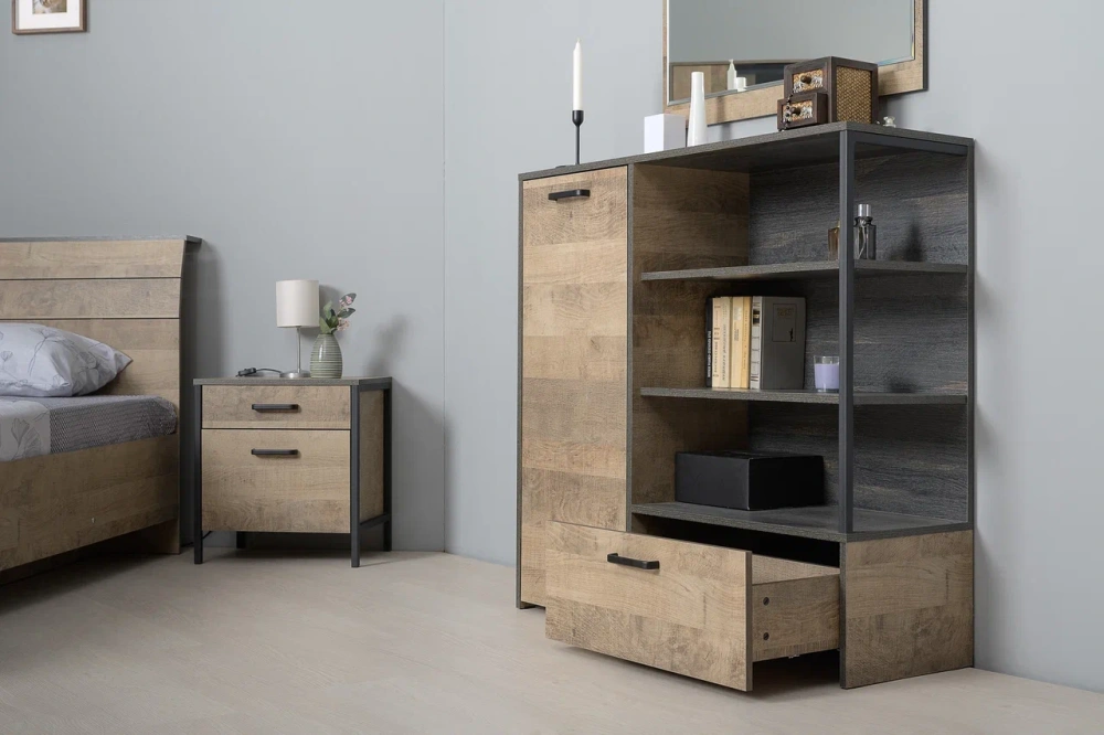 Комплект мебели в спальню Трувор №1 Дуб Гранж Песочный/Интра (Mob) | Интернет магазин Масса Мебель