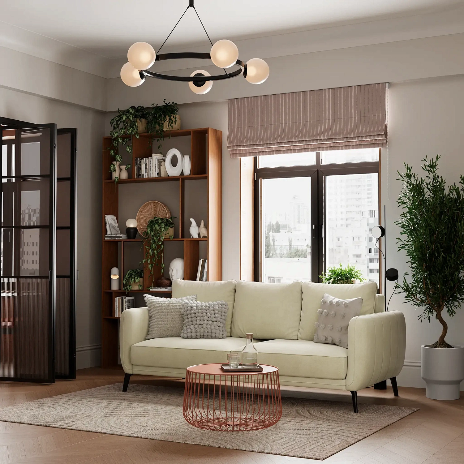 Диван прямой Счастливый День серый велюр (DO)