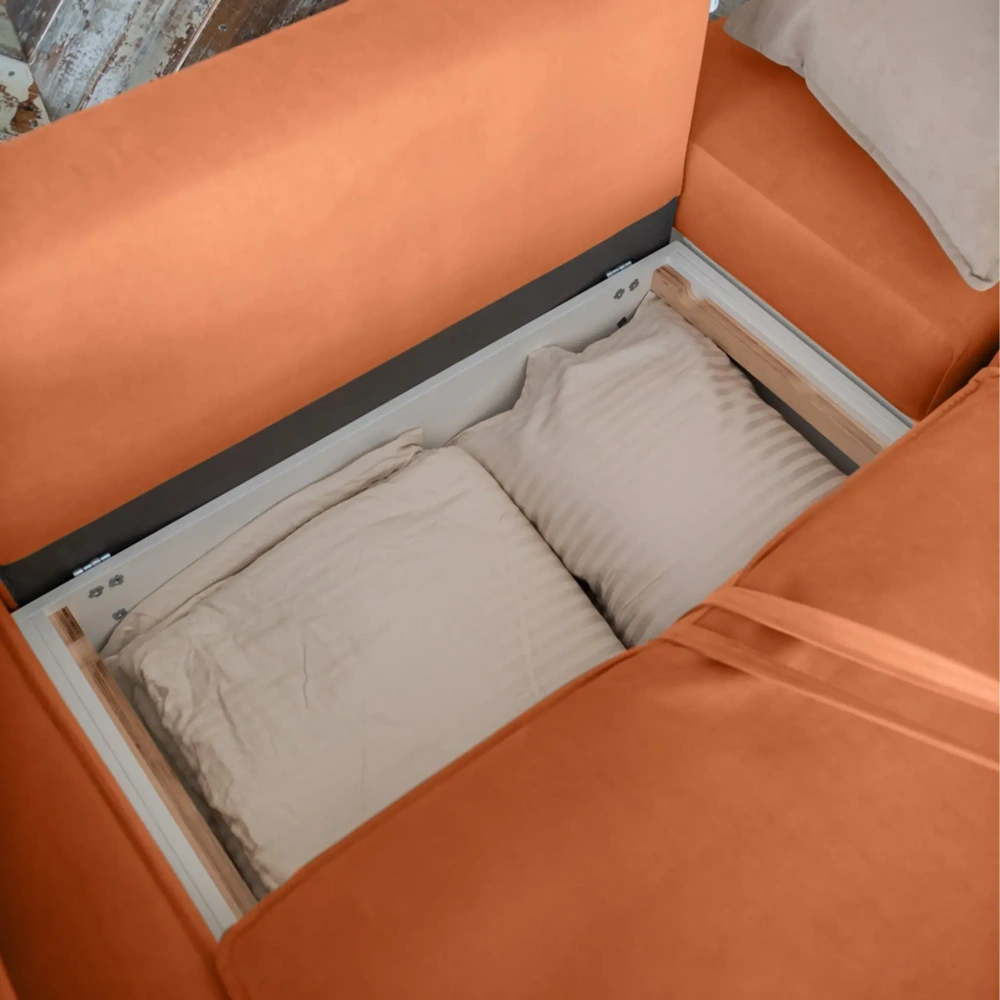 Диван  Портленд прямой с банкеткой терракотовый (DO) | Интернет магазин Масса Мебель