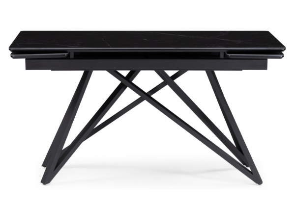 Стол обеденный раскладной Вектор (Черный матовый ) Стол обеденный раскладной Вектор (Черный матовый )