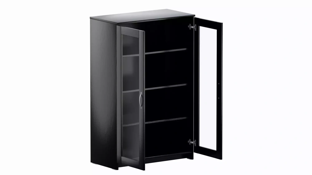 Тумба Сириус 2 двери со стеклом 78х123 дуб венге (GL) | Интернет магазин Масса Мебель