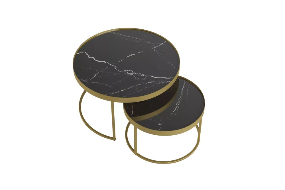 Комплект журнальных столов Джуан 2 шт. неро/золото (KL) Комплект журнальных столов Джуан 2 шт. неро/золото (KL) | Интернет магазин Масса Мебель