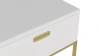 Прикроватная тумба "Дрим ТП02" ясень браш белый/золото (KL) | Интернет магазин Масса Мебель