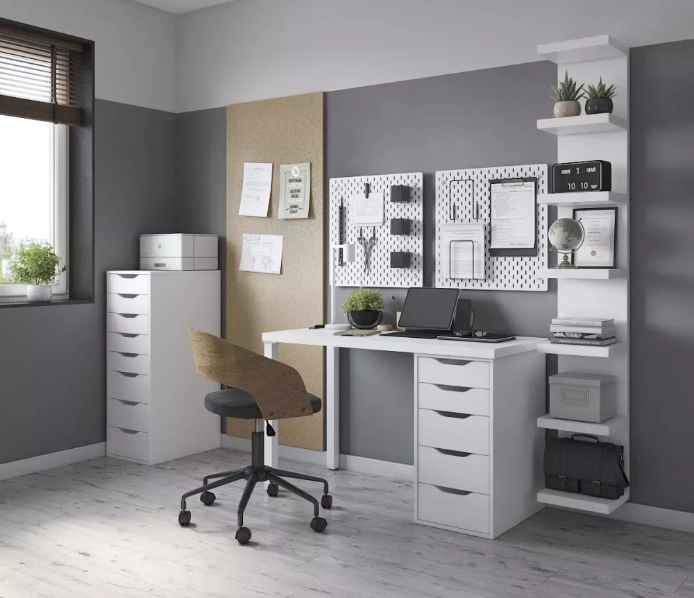 Cтол письменный Ингар 1/5Т стол 120x75 белый (GL) | Интернет магазин Масса Мебель