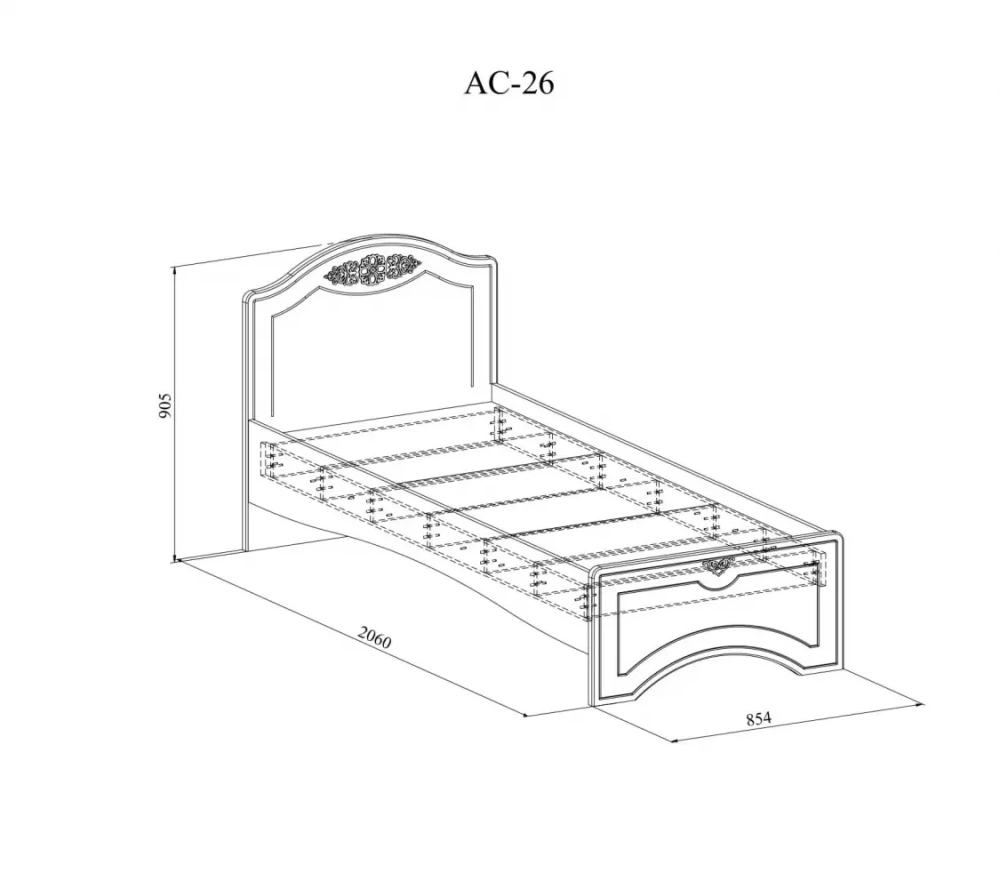 Кровать подростковая Ассоль 80х200 (COM) | Интернет магазин Масса Мебель