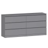 Комод Варма 6 ящиков серый 160х78 (GL)