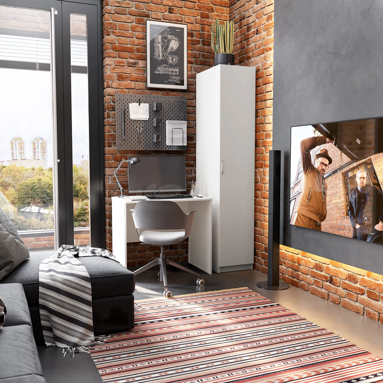 Cтол письменный КАСТОР 80х50 белый (GL)