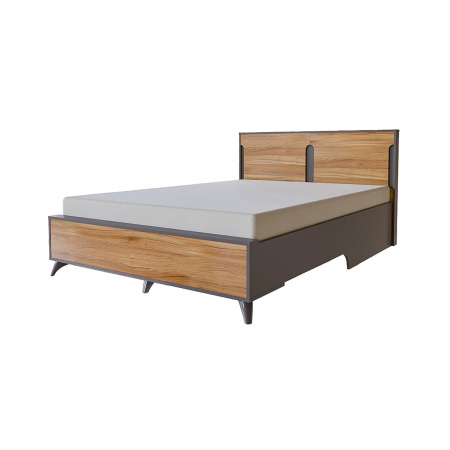 Кровать двуспальная Сканди 140х200 (Серый графит/Орех лион) CLP