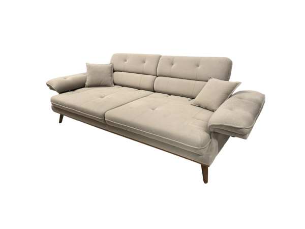 Диван прямой Bella Beige 020, белый велюр (Турция)