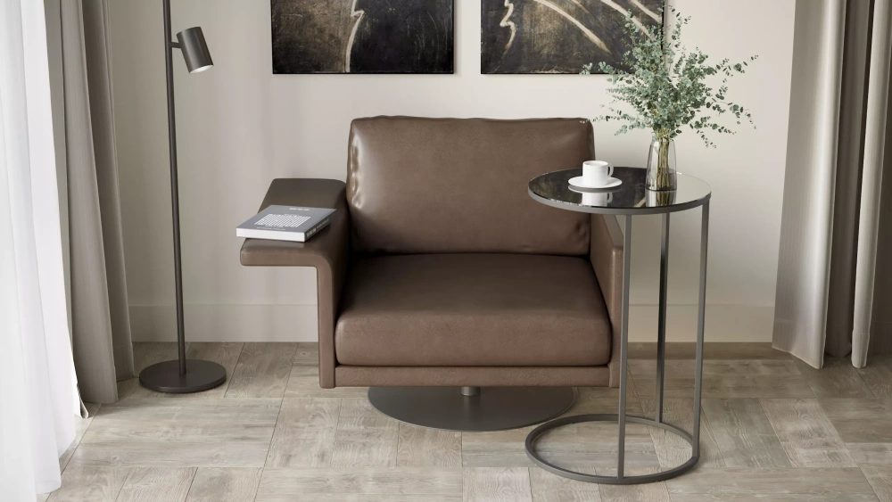 Стол придиванный Остин Glass черная лакобель/черный (KL) | Интернет магазин Масса Мебель