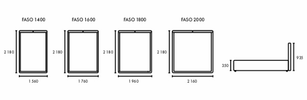 Кровать мягкая двуспальная FASO 160х200 BASE синий (FD) 