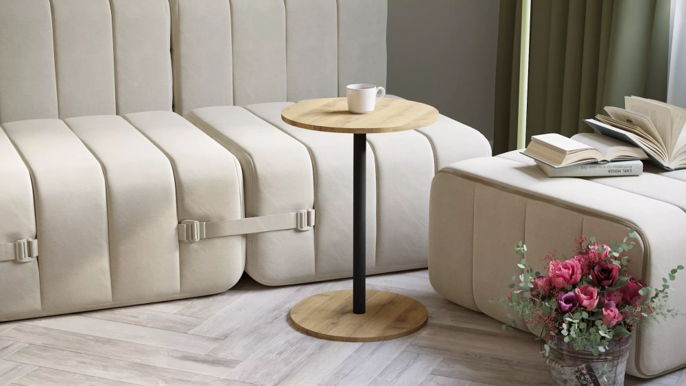 Стол журнальный Кат дуб вотан (KL) - интернет магазин Масса Мебель