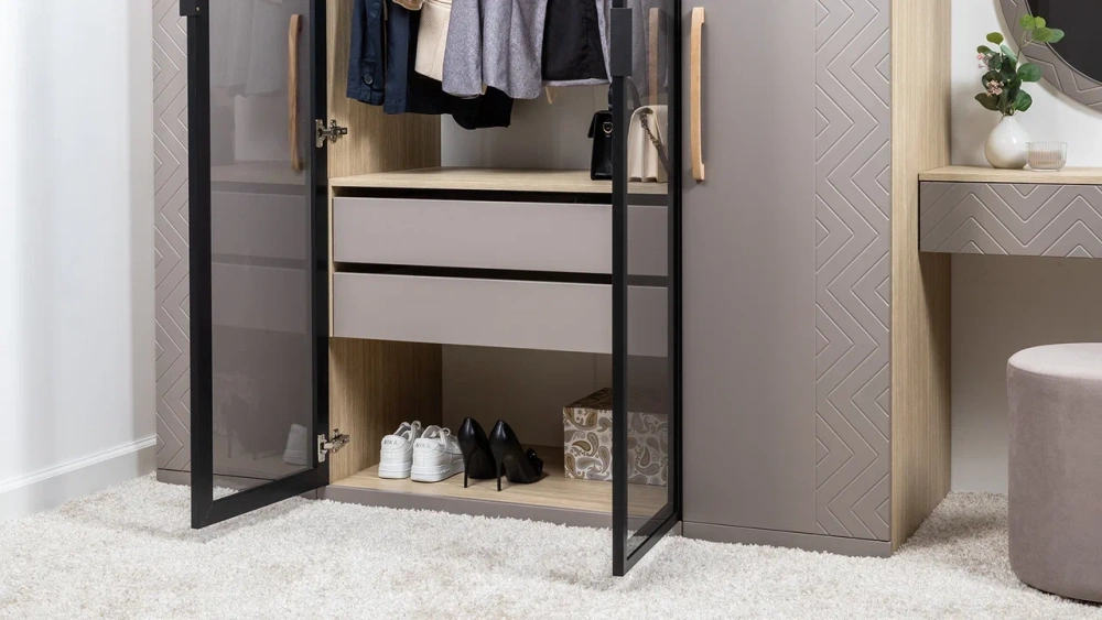 Комплект мебели в спальню Амьен №1 Плэйн/Веллюто Капучино (Mob) | Интернет магазин Масса Мебель