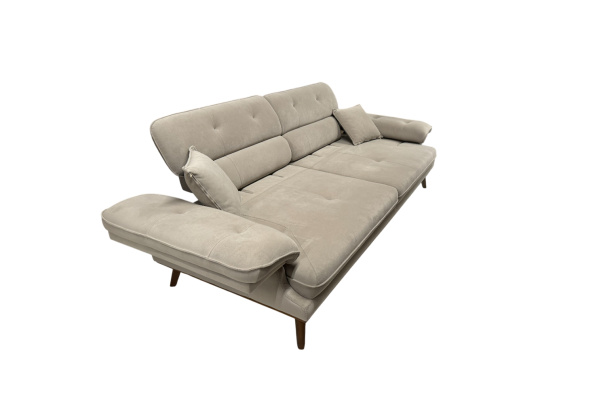 Диван прямой Bella Beige 020, белый велюр (Турция)