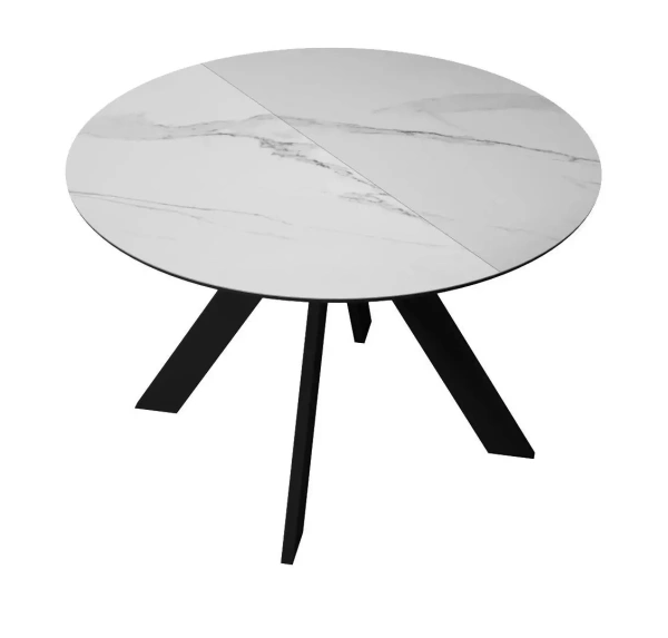 Стол обеденный раскладной Кельвин (Белый матовый)