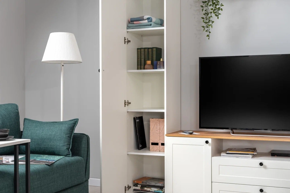 Комплект мебели в гостиную Остин №2 Белый/Дуб золотой (Mob) - интернет магазин Масса Мебель