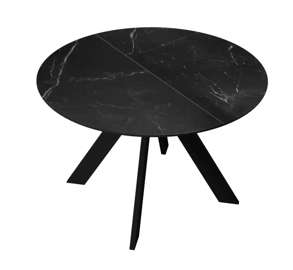 Стол обеденный раскладной Кельвин (Черный матовый )