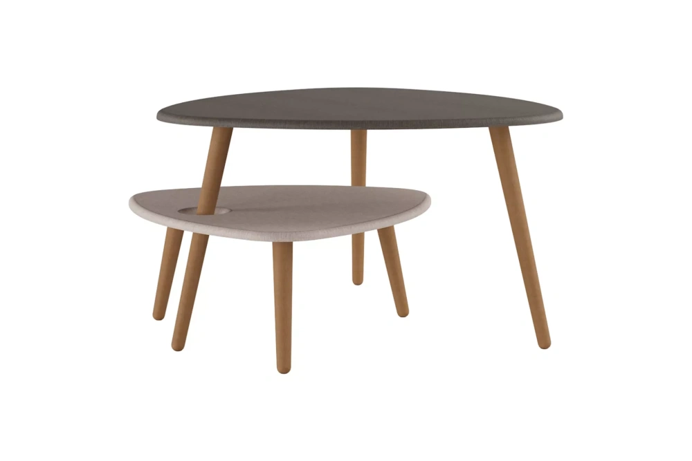 Комплект столов журнальных "Стилгрей" 2 шт. бежевый/серый (KL) Комплект столов журнальных "Стилгрей" 2 шт. бежевый/серый (KL) | Интернет магазин Масса Мебель