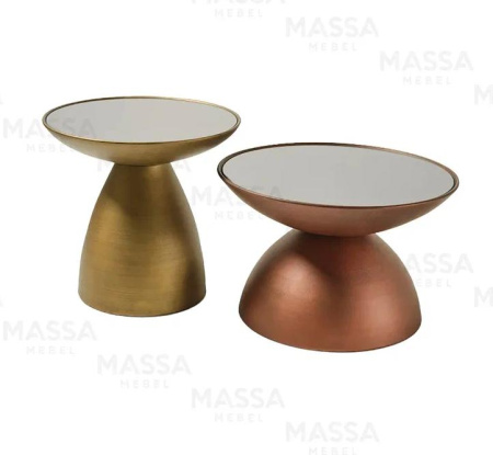 Комплект кофейных столиков Larex 639 металл, зеркало (2 шт. в комплекте) Турция