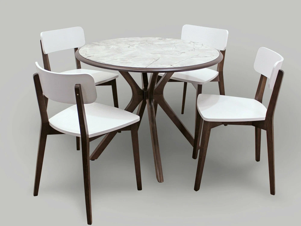 Стол обеденный Пекин 1 Пластик Азул Оникс/ Орех, (RAM) ВЫСТАВОЧНЫЙ ОБРАЗЕЦ | Интернет магазин Масса Мебель