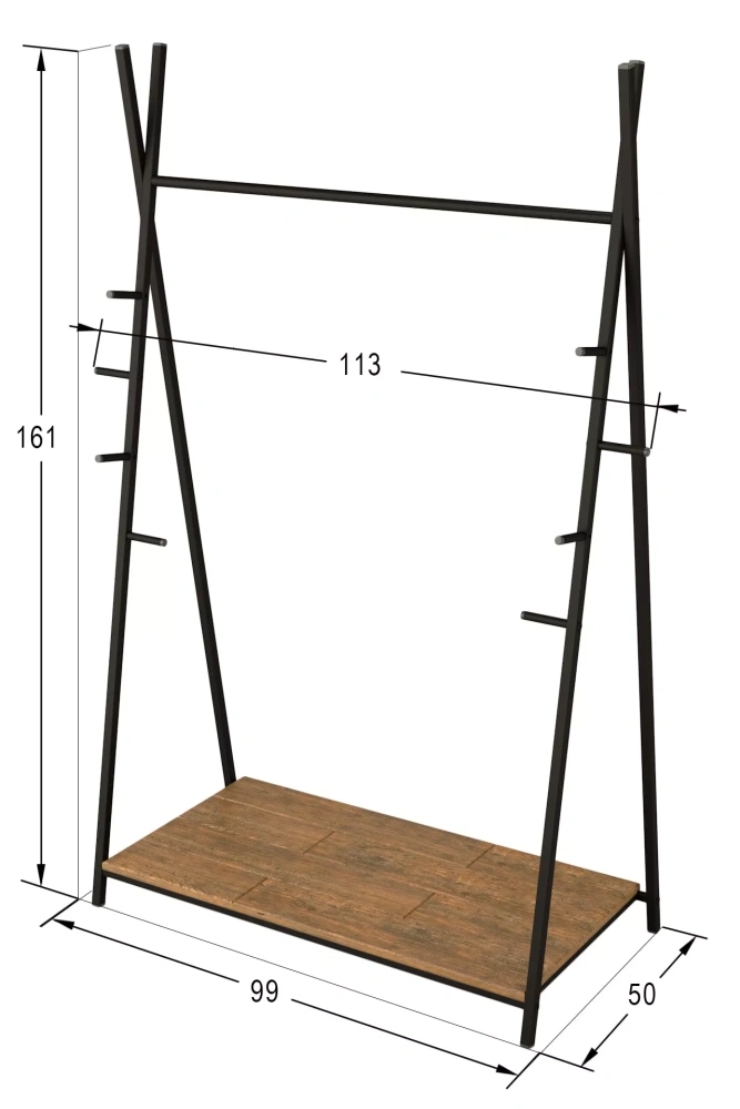 Вешалка гардеробная "Фелтон" дуб американский (KL) | Интернет магазин Масса Мебель