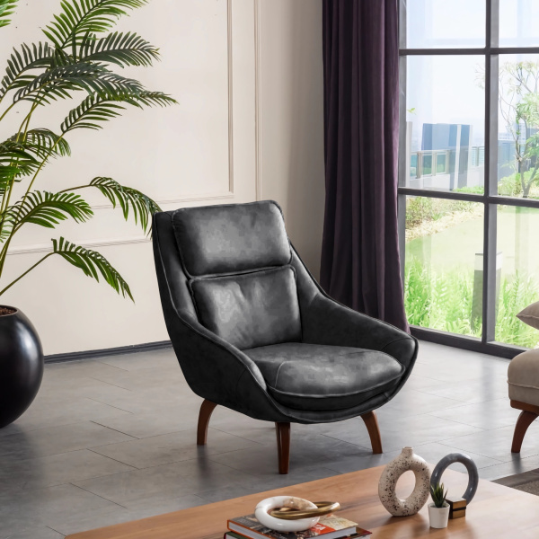 Кресло MONZA эко-замша (Турция) (Серый)