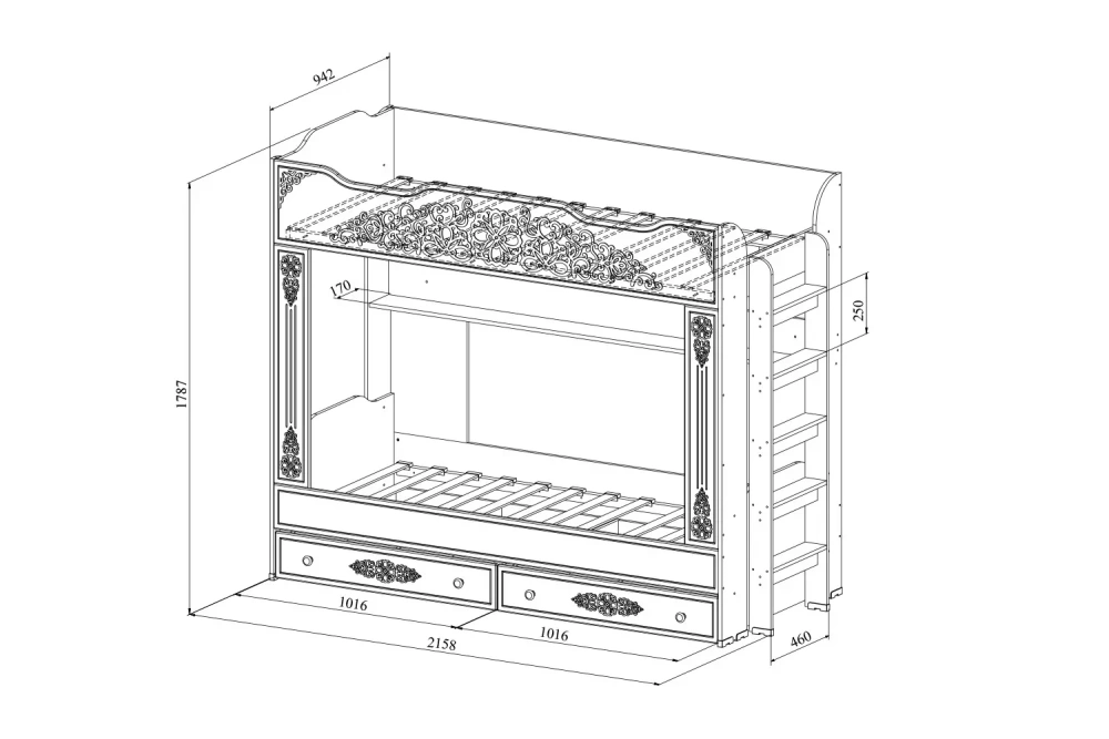 Мебель для детской Ассоль №1 белое дерево (COM) | Интернет магазин Масса Мебель