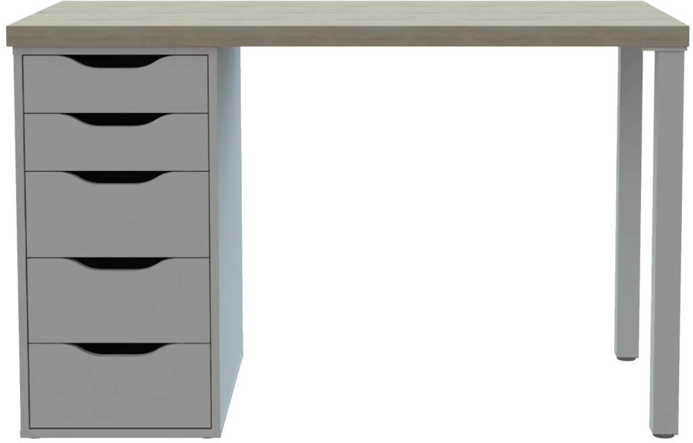 Cтол письменный Ингар 1/5Т стол 120x75 белый/дуб беленый(GL) | Интернет магазин Масса Мебель