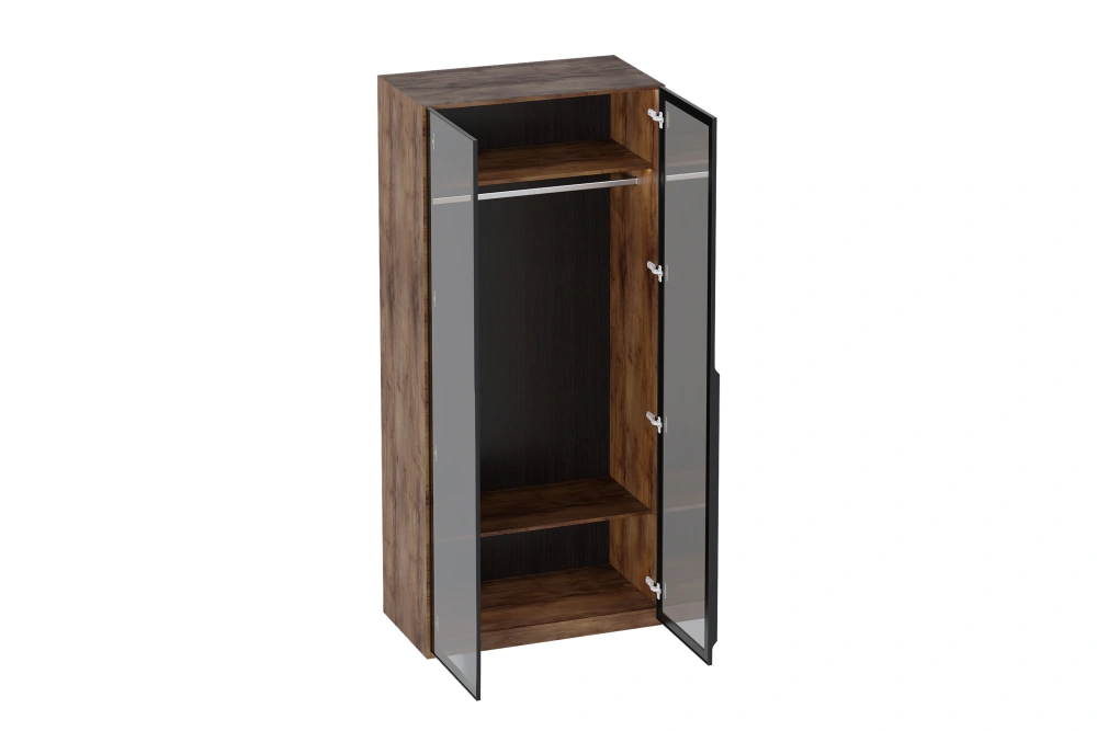 Шкаф двухстворчатый Браун со стеклянными дверьми (MEBG) | Интернет магазин Масса Мебель