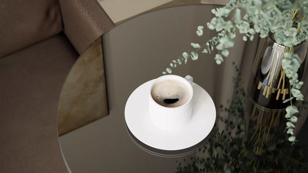 Стол придиванный Остин Glass черная лакобель/черный (KL) | Интернет магазин Масса Мебель