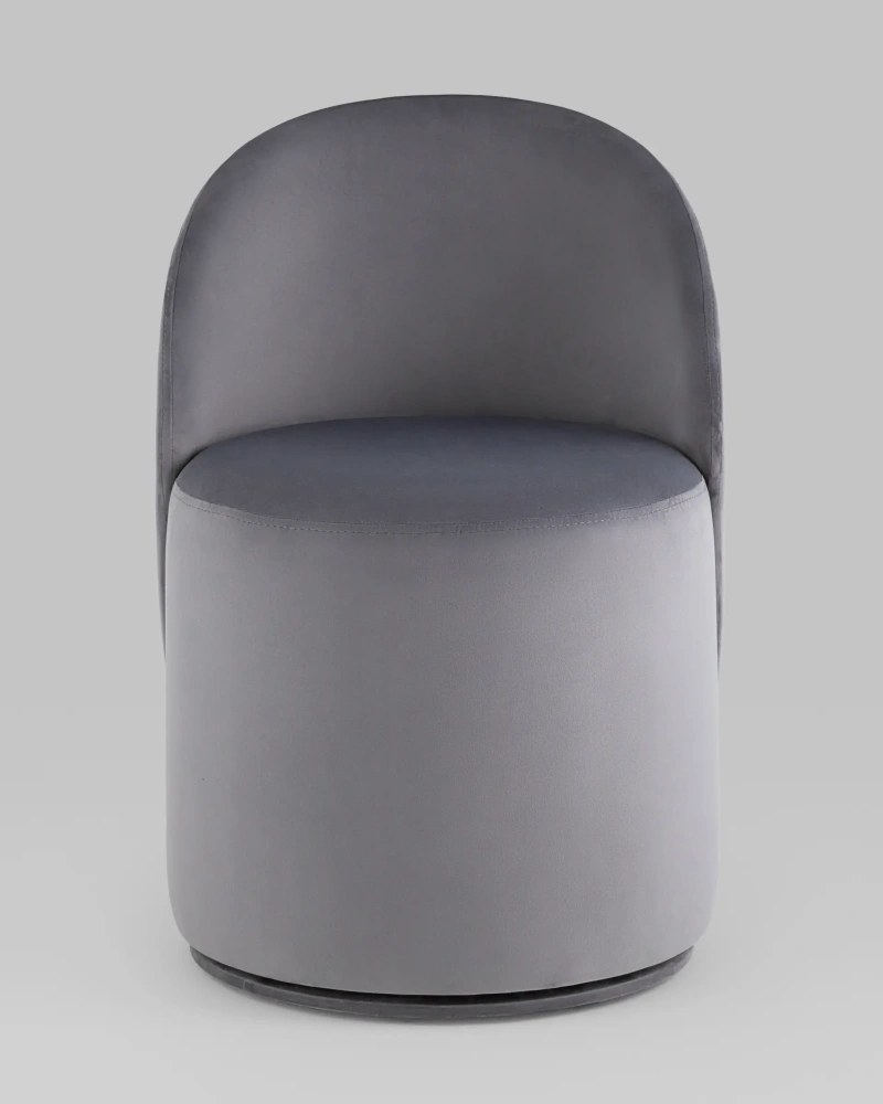 Пуф вращающийся со спинкой Loreen велюр серый (SG) - интернет магазин Масса Мебель