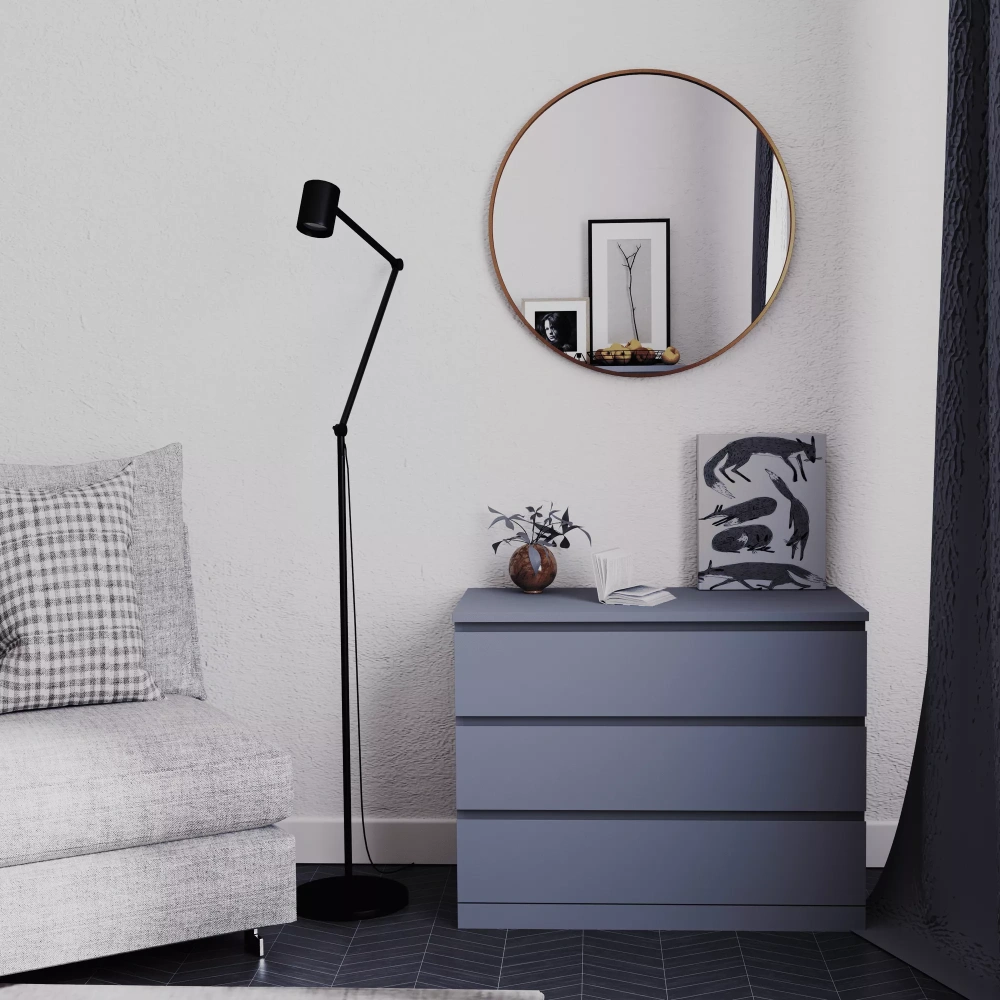 Комод Варма 3 ящика серый 80х78 (GL) | Интернет магазин Масса Мебель