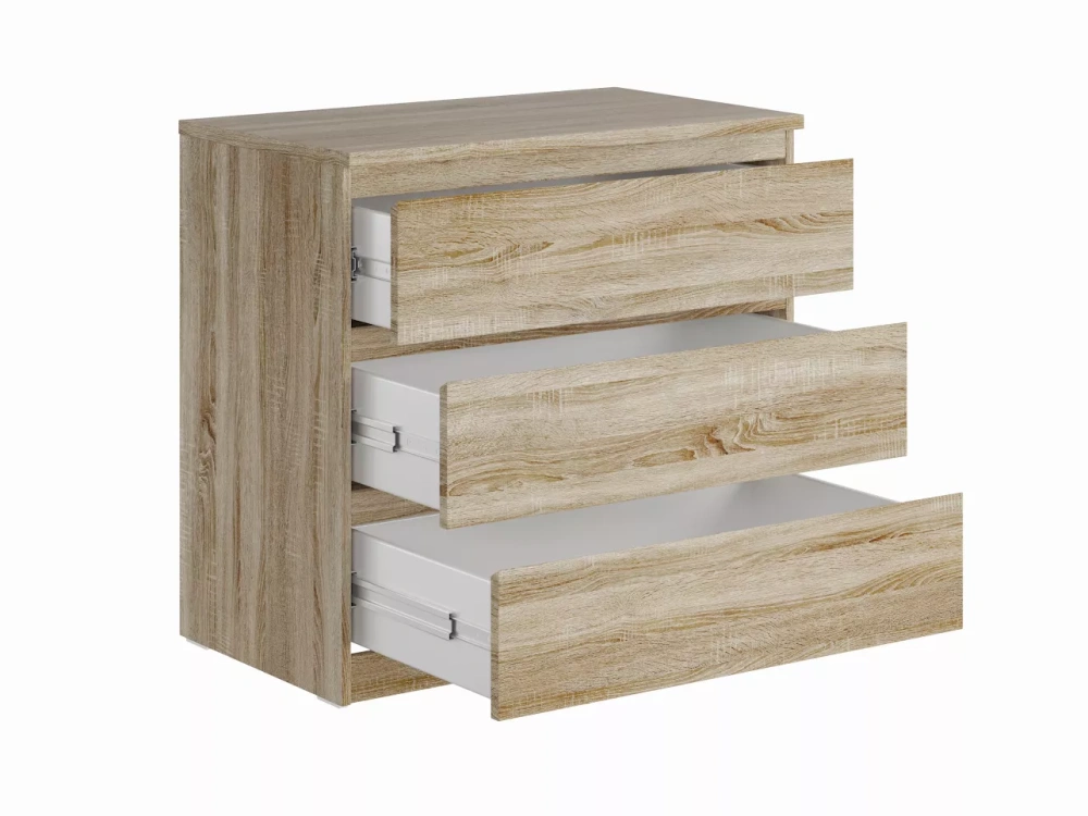 Комод Мальта дуб сонома 3 ящика 80х76 (GL) - интернет магазин Масса Мебель
