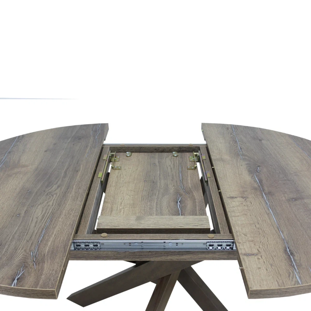 Стол обеденный раскладной Палермо d 120/155 дуб олово (VIS) | Интернет магазин Масса Мебель