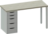 Cтол письменный Ингар 2/5Т стол 140x75 белый/дуб беленый (GL)