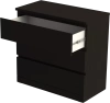 Комод Варма 3 ящика шпон ясень черный 80х78 (GL) | Интернет магазин Масса Мебель