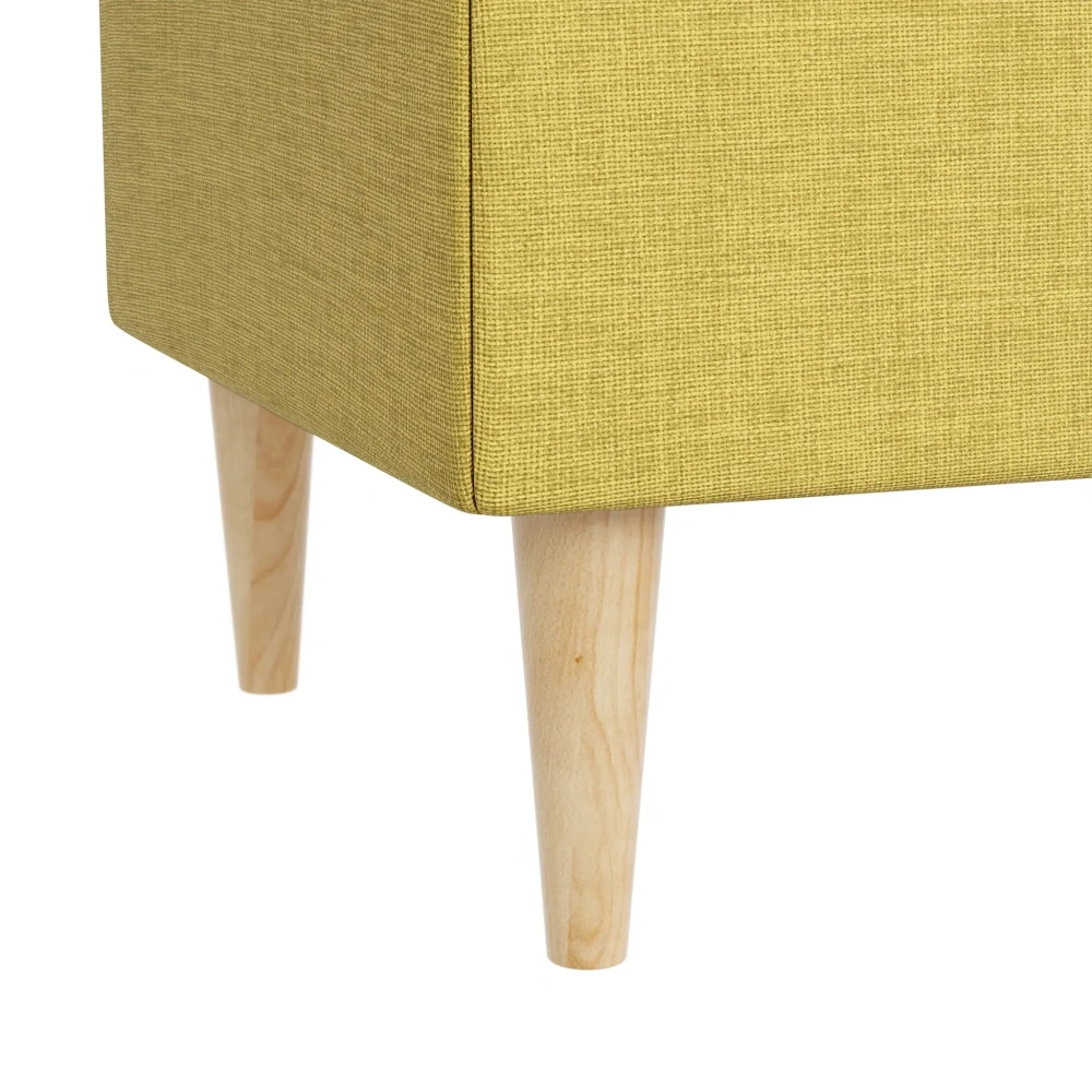 Пуф тканевый Бенон, рогожка желтый (DO) | Интернет магазин Масса Мебель