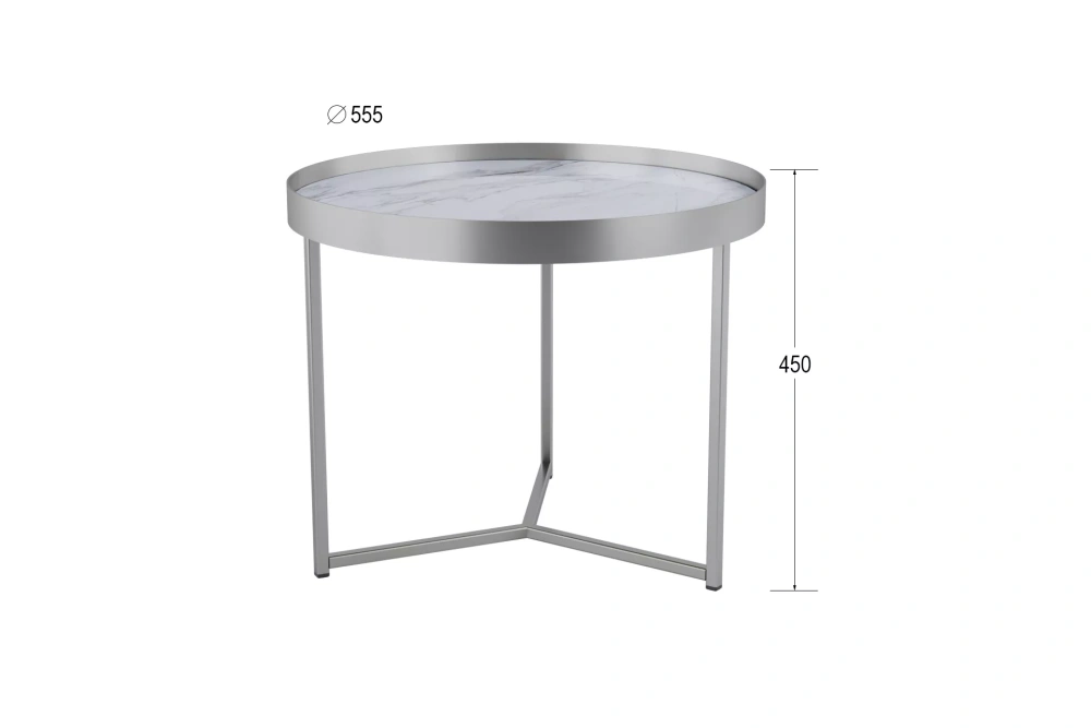 Стол журнальный Тайлер белый/хром (KL) Стол журнальный Тайлер белый/хром (KL) | Интернет магазин Масса Мебель