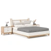 Кровать двуспальная Бари 160х200 с нишами в изголовье (Дуб Золотой/Белый) ЛД | Интернет магазин Масса Мебель