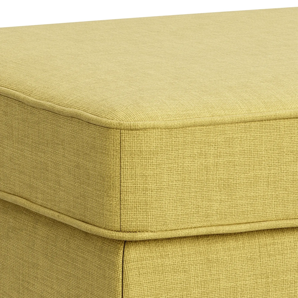 Пуф тканевый Бенон, рогожка желтый (DO) | Интернет магазин Масса Мебель