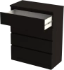 Комод Варма 4 ящика шпон ясень черный 80х100 (GL) Комод Варма 4 ящика шпон ясень черный 80х100 (GL) | Интернет магазин Масса Мебель