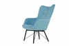 Кресло Манго голубой велюр, ножки металл GT, ВЫСТАВОЧНЫЙ ОБРАЗЕЦ