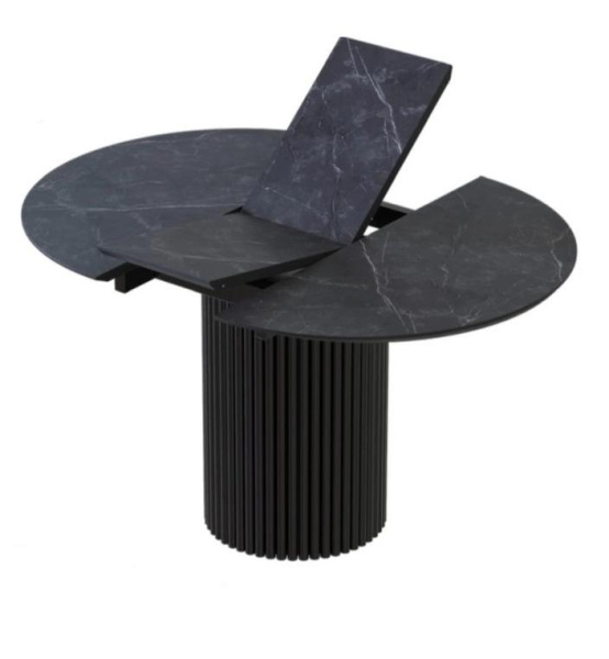 Стол обеденный раскладной Рафаэль (Черный матовый ) Стол обеденный раскладной Рафаэль (Черный матовый )