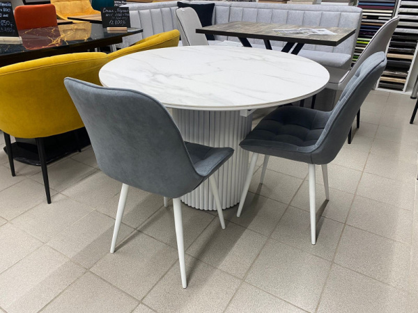 Стол обеденный раскладной Рафаэль (Белый матовый)