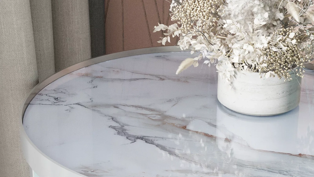 Стол журнальный Тайлер белый/хром (KL) Стол журнальный Тайлер белый/хром (KL) | Интернет магазин Масса Мебель