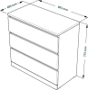 Комод Варма 3 ящика шпон дуб беленый 80х78 (GL) | Интернет магазин Масса Мебель