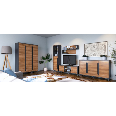 Комплект мебели в гостиную Сканди (серый графит)