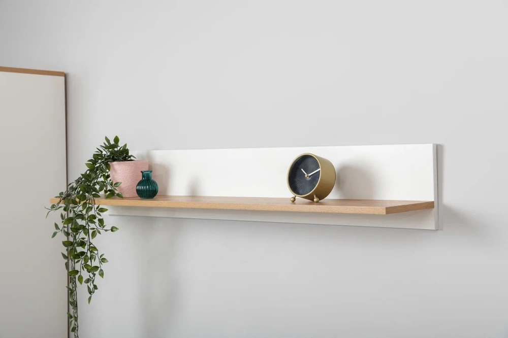 Полка Остин 16.484 Белый шагрень/Дуб Золотой (Mob) | Интернет магазин Масса Мебель