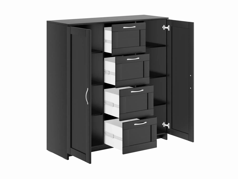 Тумба Сириус 2 двери и 4 ящика 117х123 венге (GL) | Интернет магазин Масса Мебель