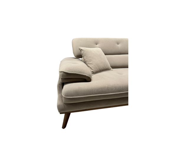 Диван прямой Bella Beige 020, белый велюр (Турция)